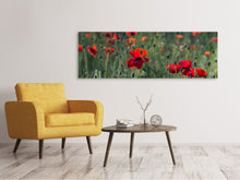 Laden Sie das Bild in den Galerie-Viewer, Leinwandbild Panorama Wilder Mohn