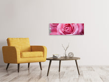 Laden Sie das Bild in den Galerie-Viewer, Leinwandbild Panorama Rosen Makro