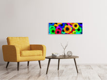 Laden Sie das Bild in den Galerie-Viewer, Leinwandbild Panorama Bunte Sonnenblumen