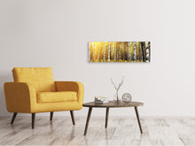 Laden Sie das Bild in den Galerie-Viewer, Leinwandbild Panorama Birkenwald