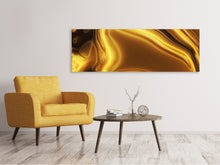 Laden Sie das Bild in den Galerie-Viewer, Leinwandbild Panorama Abstrakt Flüssiges Gold