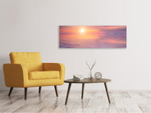 Laden Sie das Bild in den Galerie-Viewer, Leinwandbild Panorama Sonnenuntergang auf See