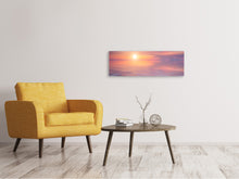Laden Sie das Bild in den Galerie-Viewer, Leinwandbild Panorama Sonnenuntergang auf See