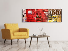 Laden Sie das Bild in den Galerie-Viewer, Leinwandbild Panorama Musiktext im Grungestil