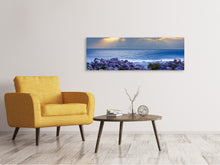 Laden Sie das Bild in den Galerie-Viewer, Leinwandbild Panorama Der Lavendel und das Meer