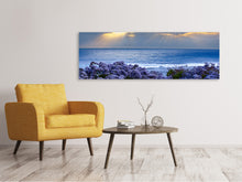 Laden Sie das Bild in den Galerie-Viewer, Leinwandbild Panorama Der Lavendel und das Meer