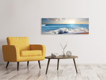 Laden Sie das Bild in den Galerie-Viewer, Leinwandbild Panorama Die Wellen des Meeres