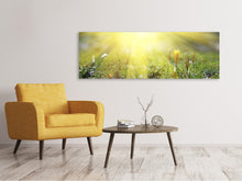 Laden Sie das Bild in den Galerie-Viewer, Leinwandbild Panorama Blumige Wiese