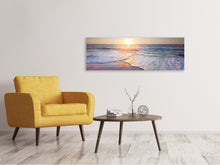 Laden Sie das Bild in den Galerie-Viewer, Leinwandbild Panorama Sonnenuntergang am Horizont