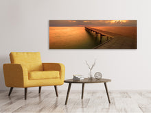 Laden Sie das Bild in den Galerie-Viewer, Leinwandbild Panorama Der Steg am Meer