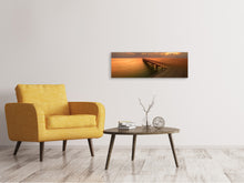 Laden Sie das Bild in den Galerie-Viewer, Leinwandbild Panorama Der Steg am Meer