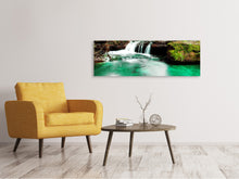 Laden Sie das Bild in den Galerie-Viewer, Leinwandbild Panorama Der Fluss am Wasserfall