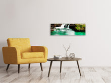 Laden Sie das Bild in den Galerie-Viewer, Leinwandbild Panorama Der Fluss am Wasserfall