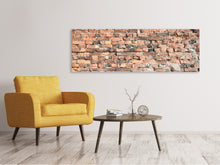 Laden Sie das Bild in den Galerie-Viewer, Leinwandbild Panorama Alte Backsteinmauer