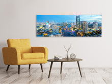Laden Sie das Bild in den Galerie-Viewer, Leinwandbild Panorama Skyline Bangkok in der Abenddämmerung