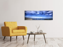 Laden Sie das Bild in den Galerie-Viewer, Leinwandbild Panorama Strandwellen