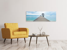 Laden Sie das Bild in den Galerie-Viewer, Leinwandbild Panorama Ozean-Steg