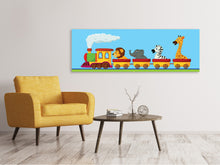 Laden Sie das Bild in den Galerie-Viewer, Leinwandbild Panorama Tierische Eisenbahn