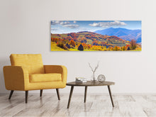 Laden Sie das Bild in den Galerie-Viewer, Leinwandbild Panorama Herbstliche Berglandschaft