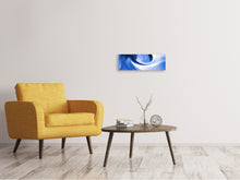 Laden Sie das Bild in den Galerie-Viewer, Leinwandbild Panorama Abstrakte blaue Welle