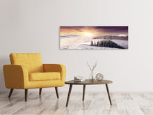 Laden Sie das Bild in den Galerie-Viewer, Leinwandbild Panorama Sonnenaufgang Winterlandschaft