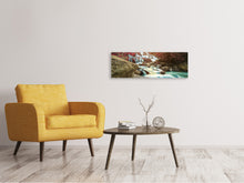 Laden Sie das Bild in den Galerie-Viewer, Leinwandbild Panorama Exotischer Wasserfall
