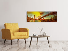 Laden Sie das Bild in den Galerie-Viewer, Leinwandbild Panorama Skyline Brooklyn Bridge NY