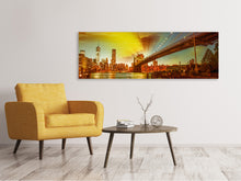 Laden Sie das Bild in den Galerie-Viewer, Leinwandbild Panorama Skyline Brooklyn Bridge NY