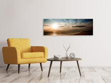 Laden Sie das Bild in den Galerie-Viewer, Leinwandbild Panorama Strandspaziergang