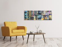 Laden Sie das Bild in den Galerie-Viewer, Leinwandbild Panorama Skyline Osaka im Lichtermeer
