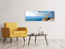 Laden Sie das Bild in den Galerie-Viewer, Leinwandbild Panorama Die Möwen und das Meer