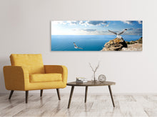 Laden Sie das Bild in den Galerie-Viewer, Leinwandbild Panorama Die Möwen und das Meer