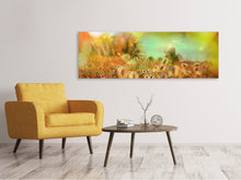Laden Sie das Bild in den Galerie-Viewer, Leinwandbild Panorama Blumenwiese in der Abenddämmerung