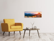 Laden Sie das Bild in den Galerie-Viewer, Leinwandbild Panorama Sonnenuntergang in den Alpen
