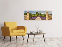 Laden Sie das Bild in den Galerie-Viewer, Leinwandbild Panorama Lavendel-Garten