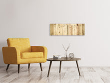 Laden Sie das Bild in den Galerie-Viewer, Leinwandbild Panorama Holzpaneelen