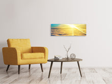 Laden Sie das Bild in den Galerie-Viewer, Leinwandbild Panorama Sonnenuntergang über den Wolken