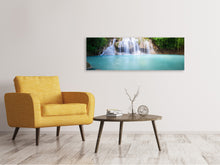 Laden Sie das Bild in den Galerie-Viewer, Leinwandbild Panorama Terrasse am Wasserfall