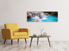 Laden Sie das Bild in den Galerie-Viewer, Leinwandbild Panorama Glücklicher Wasserfall