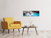 Laden Sie das Bild in den Galerie-Viewer, Leinwandbild Panorama Glücklicher Wasserfall