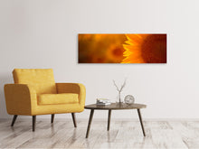 Laden Sie das Bild in den Galerie-Viewer, Leinwandbild Panorama Macro-Sonnenblume