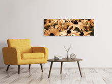 Laden Sie das Bild in den Galerie-Viewer, Leinwandbild Panorama Margeriten in Sepia