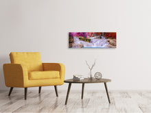 Laden Sie das Bild in den Galerie-Viewer, Leinwandbild Panorama Paradiesischer Wasserfall