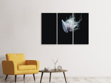 Laden Sie das Bild in den Galerie-Viewer, Leinwandbild 3-teilig Faszinierende Qualle XL