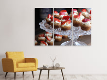 Laden Sie das Bild in den Galerie-Viewer, Leinwandbild 3-teilig Mini Kuchen
