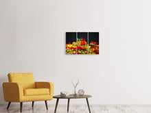 Laden Sie das Bild in den Galerie-Viewer, Leinwandbild 3-teilig Bunte Gummibärchen