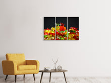 Laden Sie das Bild in den Galerie-Viewer, Leinwandbild 3-teilig Bunte Gummibärchen