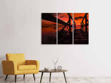 Laden Sie das Bild in den Galerie-Viewer, Leinwandbild 3-teilig Wunderschöne Abendstimmung am Meer