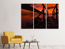 Laden Sie das Bild in den Galerie-Viewer, Leinwandbild 3-teilig Wunderschöne Abendstimmung am Meer