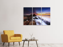 Laden Sie das Bild in den Galerie-Viewer, Leinwandbild 3-teilig Naturgewalt Wasser